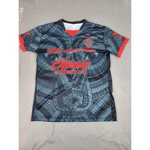 Atlas F.C. Soccer Jersey Mens‎ Medium Black Gray Jaguar Print SGA Pre Match Rare
